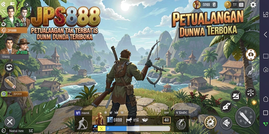 Screenshot gameplay JPS888 menampilkan dunia terbuka yang luas dan indah.