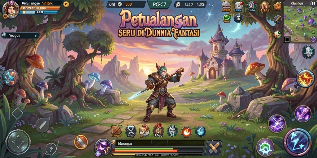 Screenshot permainan <strong>PCPC7</strong> menunjukkan aksi seru dan dunia yang memikat.